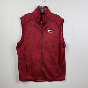 Cutter & Buck Men's Arkansas Razorbacks Hogs Alumni Mainsail Full-Zip Vest Red L
